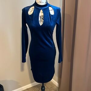 Blue corduroy material dress Large
